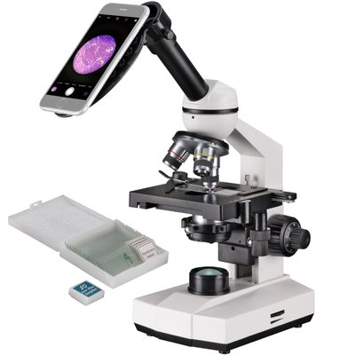 Мікроскоп Bresser Erudit Basic Mono 40x-400x з адаптером для смартфона + кейс купити