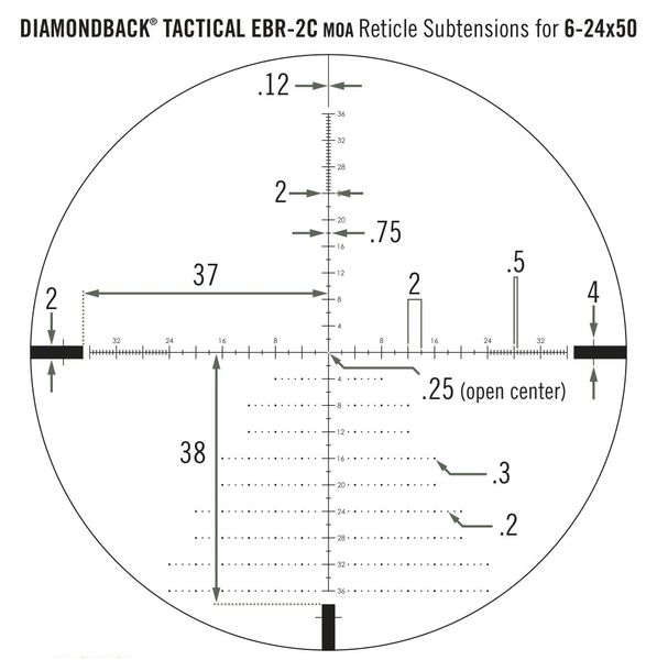 Оптический прицел Vortex Diamondback Tactical FFP 6-24x50 EBR-2C MOA (DBK-10028) 929059 фото
